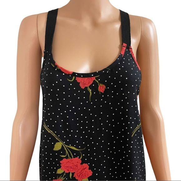 Volcom Polka Dot Rose Floral Midi Dress Sz S - Picture 5 of 15
